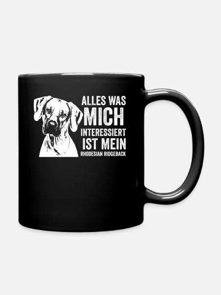 Rhodesian Ridgeback Hunderasse - Tasse einfarbig - Schwarz