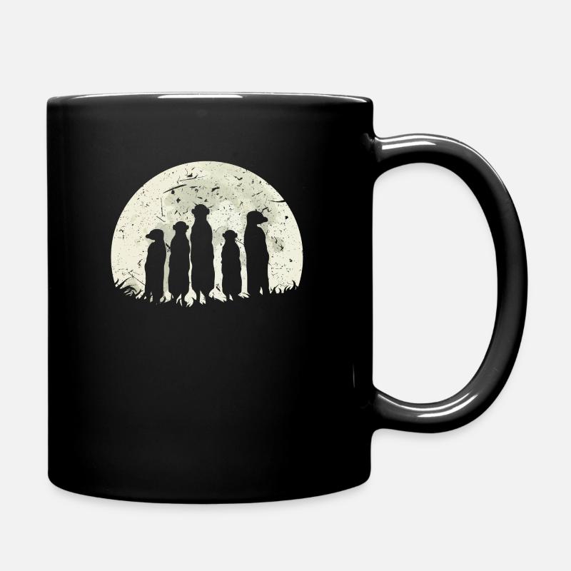 Erdmännchen Familie - Tasse einfarbig - Schwarz