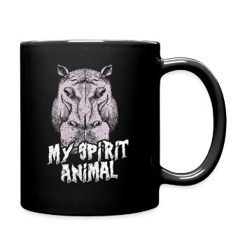 Hippopotame - Mug uni - noir - Droite