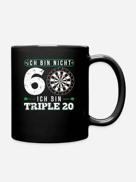 60. Geburtstag Dart Lustig 60 Jahre Alt Geschenk - Tasse einfarbig - Schwarz