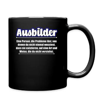 Ausbilder Definition lustiges Geschenk - Tasse einfarbig - Schwarz - Rechts