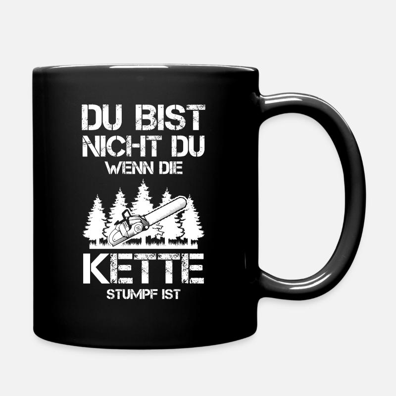 Holzfäller Motorsäge Geschenk - Tasse einfarbig - Schwarz