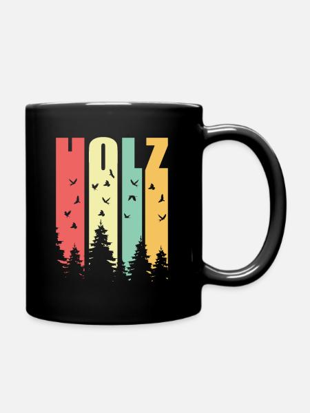 Holzfäller Wald - Tasse einfarbig - Schwarz