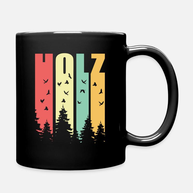 Holzfäller Wald - Tasse einfarbig - Schwarz