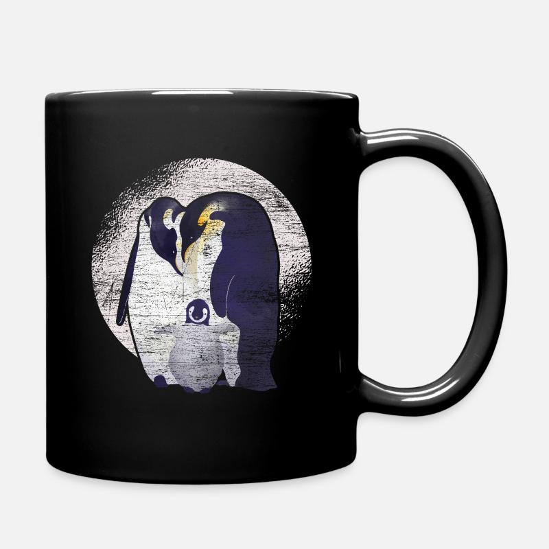 Pinguin Familie - Tasse einfarbig - Schwarz