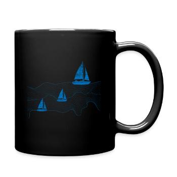 Segeln Meer - Tasse einfarbig - Schwarz - Rechts