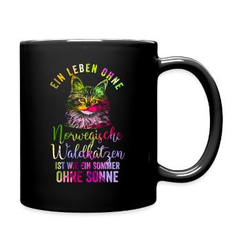 Norwegische Waldkatze Haustier - Tasse einfarbig - Schwarz - Rechts