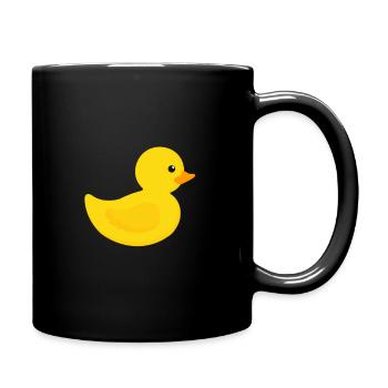 Badeente Gummiente - Tasse einfarbig - Schwarz - Rechts