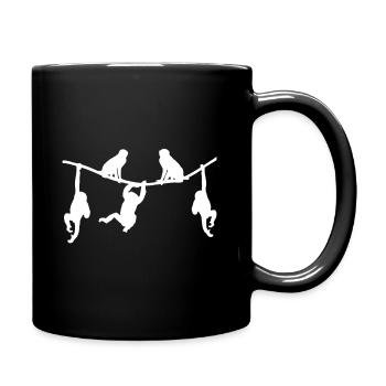 Affen Tiere - Tasse einfarbig - Schwarz - Rechts