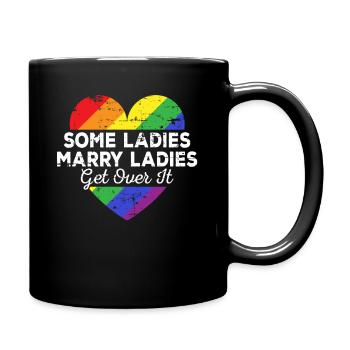 Wife marries wife wedding lesbian lesbian JGA - Full Colour Mug - black - Right