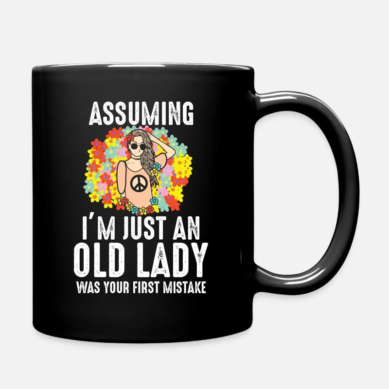Let's say I'm just an old lady hippie. - Full Colour Mug - black