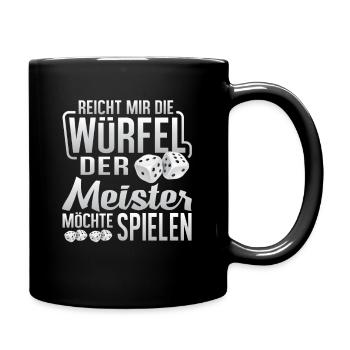 Würfel Brettspiel Tabletop - Tasse einfarbig - Schwarz - Rechts