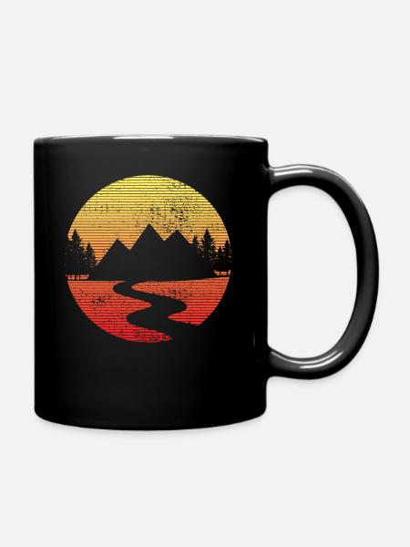 Wandern - Tasse einfarbig - Schwarz