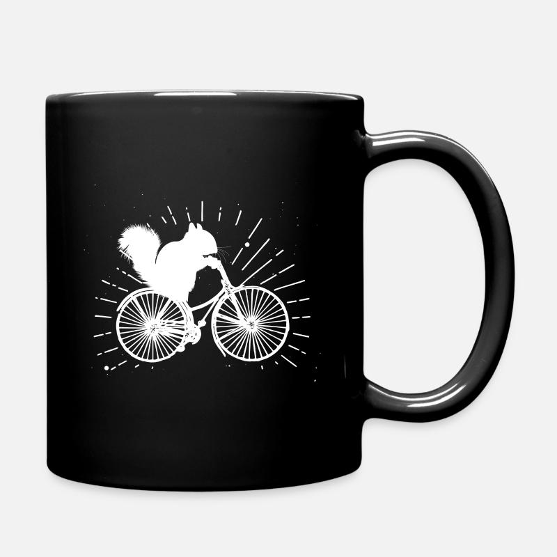 Fahrrad Eichhörnchen - Tasse einfarbig - Schwarz