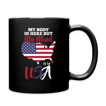 USA Reise - Tasse einfarbig - Schwarz - Rechts