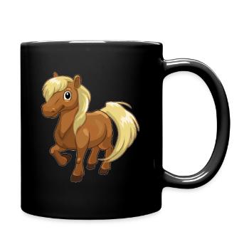 miniature horse pony horses foal riding gift - Full Colour Mug - black - Right