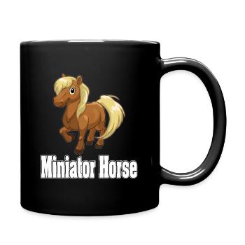 miniature horse pony horses foal riding gift - Full Colour Mug - black - Right