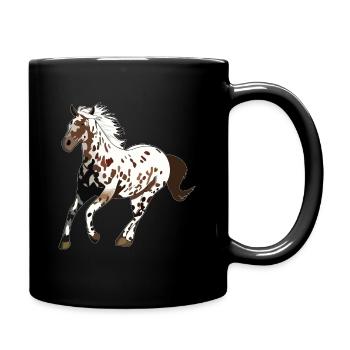 appaloosa horse horses foal riding gift - Full Colour Mug - black - Right