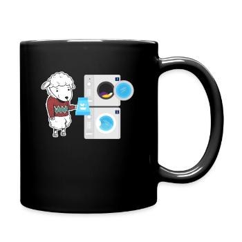 Sheep washing machine laundry wool - Full Colour Mug - black - Right