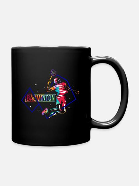 Badminton sport - Full Colour Mug - black