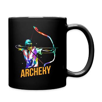 Bogenschießen Geschenk - Tasse einfarbig - Schwarz - Rechts