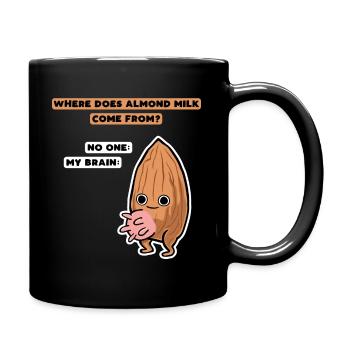 Anti vegan almond milk gift - Full Colour Mug - black - Right