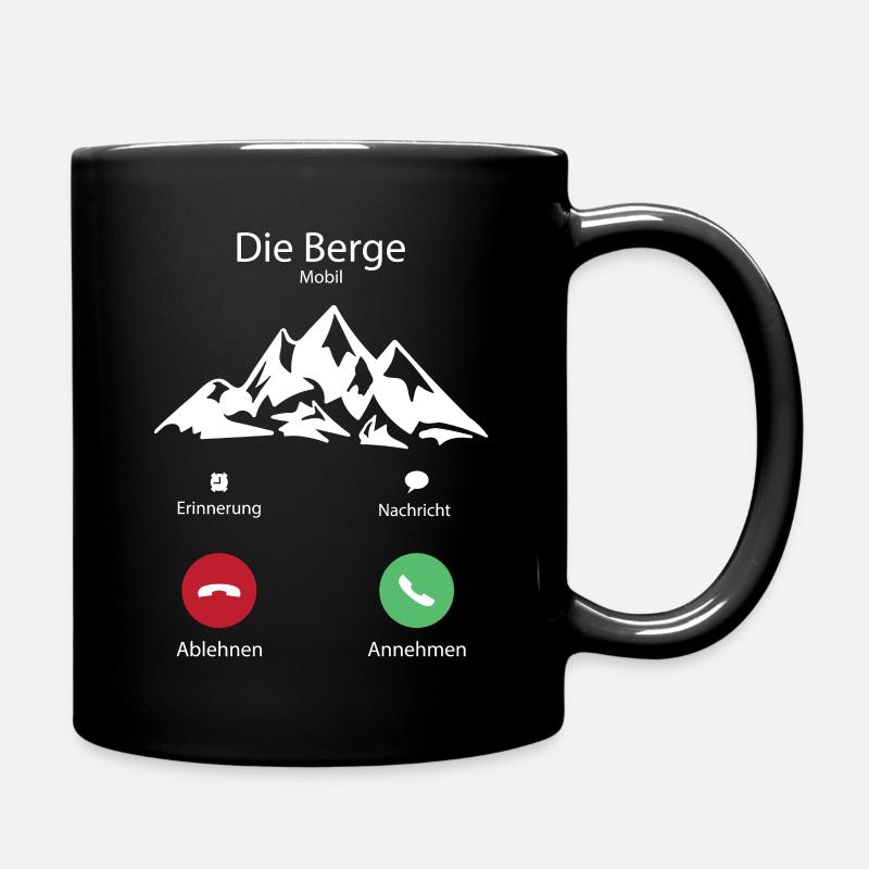 The mountain is calling - mountains calling - Full Colour Mug - black