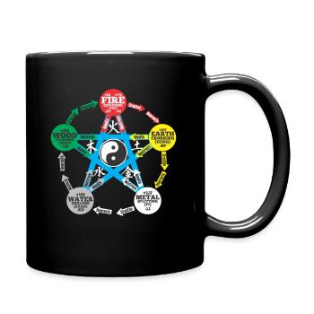 Tai Chi Yin Yang Cinq éléments Médecine chinoise - Mug uni - noir - Droite