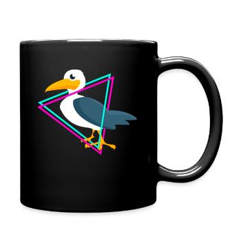 Möwen - Tasse einfarbig - Schwarz - Rechts