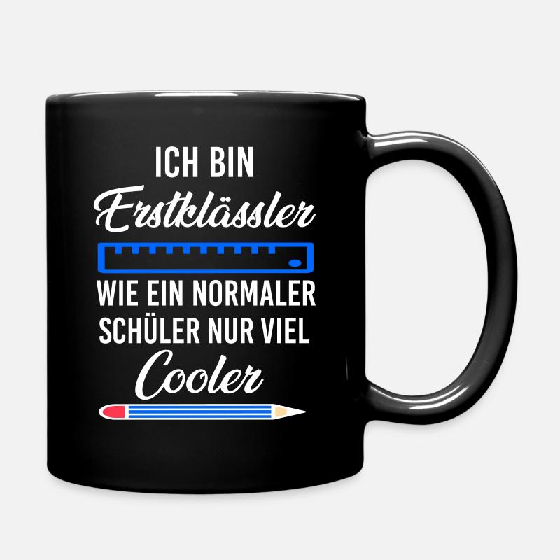Einschulung - Grundschule - Schulkind | Geschenk - Tasse einfarbig - Schwarz