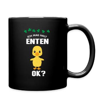 Ente - Tasse einfarbig - Schwarz - Rechts