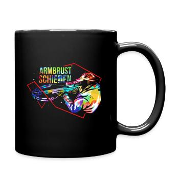 Armbrust Schiessen Geschenk - Tasse einfarbig - Schwarz - Rechts