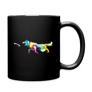 chien de disque - Mug uni - noir - Droite