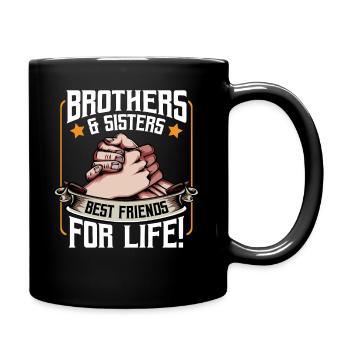 Bruder Und Schwester Beste Freunde Spruch Geschenk - Tasse einfarbig - Schwarz - Rechts