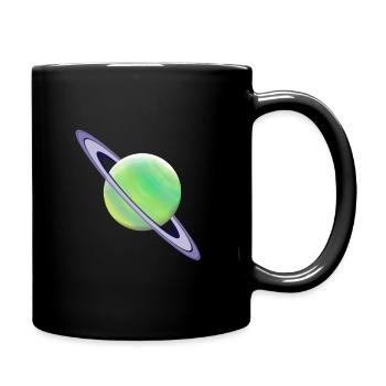 Planet Saturn Weltraum - Tasse einfarbig - Schwarz - Rechts