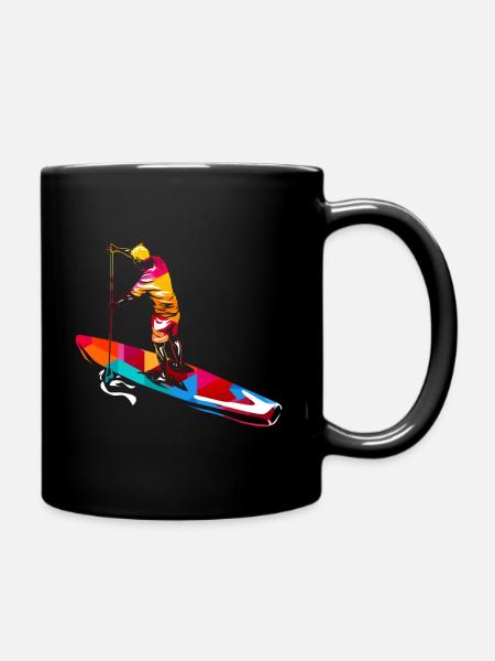 paddle boarding - Full Colour Mug - black
