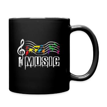 Funky Colorful Music Music Sheet Music Sheet Music - Full Colour Mug - black - Right
