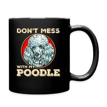 Pudel - Tasse einfarbig - Schwarz - Rechts