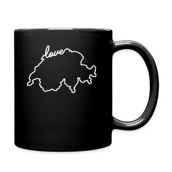 Schweiz Schweizer Love - Tasse einfarbig - Schwarz - Rechts