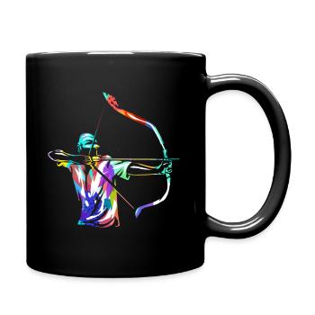 Bogenschießen - Tasse einfarbig - Schwarz - Rechts