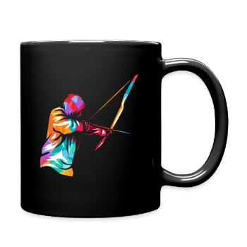 Bogenschießen - Tasse einfarbig - Schwarz - Rechts