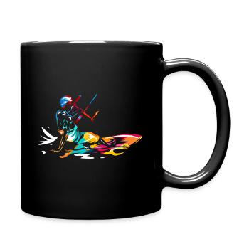 Kitesurfen - Tasse einfarbig - Schwarz - Rechts