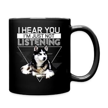 Siberian Husky Besitzer Geschenk Design - einfach nicht - Tasse einfarbig - Schwarz - Rechts