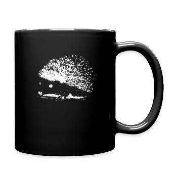 Igel Hedgehog - Tasse einfarbig - Schwarz - Rechts
