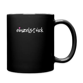 Einzelstück Besonders Einzigartig Herz - Tasse einfarbig - Schwarz - Rechts