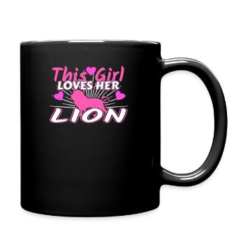 Lion - Mug uni - noir - Droite