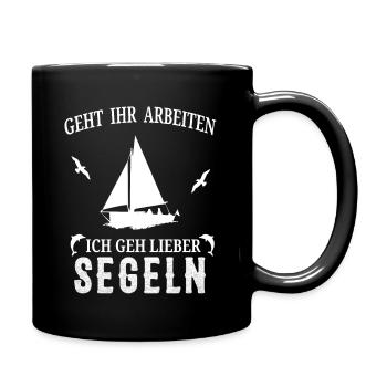 Segeln | Geschenk Segler | Geschenk Segeln lustig - Tasse einfarbig - Schwarz - Rechts