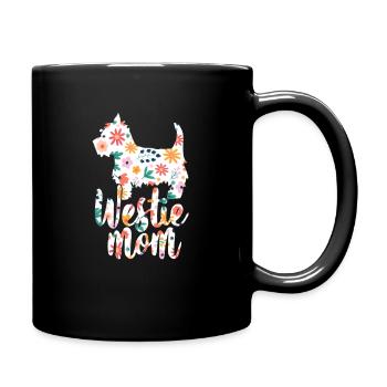 Westie West Highland White Terrier - Tasse einfarbig - Schwarz - Rechts