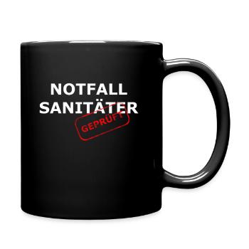geprüfter Notfallsanitäter - Tasse einfarbig - Schwarz - Rechts