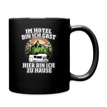 Wohnmobil Reisemobil Wohnwagen Caravan - Tasse einfarbig - Schwarz - Rechts